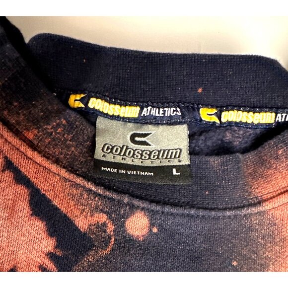 Vintage 90s West Virginia Mountaineers Bleach Dye Sweatshirt Size Lg Large Black - Picture 7 of 8